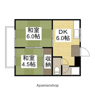 コーポ赤田B【B-03号室】の間取り