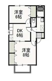 グリシーヌB【2階】の間取り