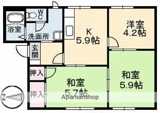 コーポじゅえい【1階】の間取り