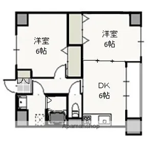 ウッドコート医大南【2階】の間取り