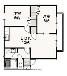 アネーロ白石【2階】の間取り