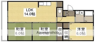 サバーヴ西坂【3階】の間取り