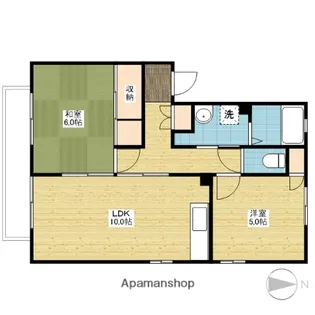 イスタナイマオカB【B102号室】の間取り