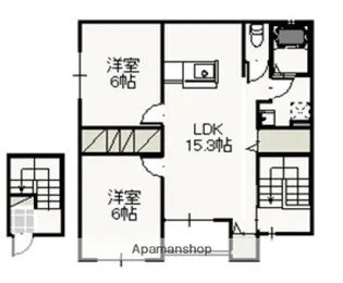 フローラル ガーデンⅡ【2階】の間取り