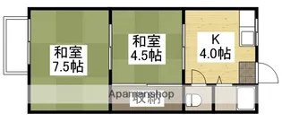 リバティアパート【1階】の間取り