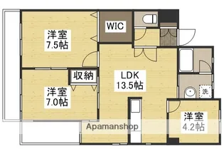 ラ・クール庭瀬【206号室】の間取り