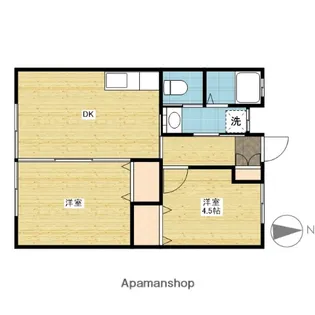 西之町コーポ【1階】の間取り