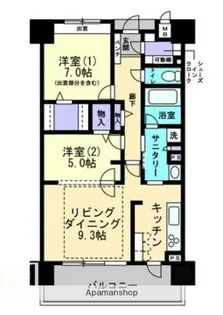 アルファステイツ岡山駅前【9階】の間取り
