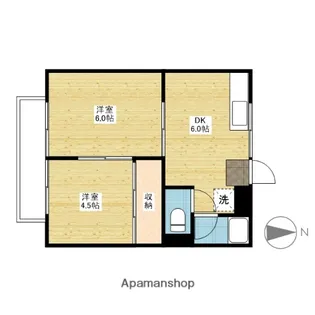 コーポ操扇山【1階】の間取り