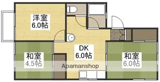 ハイタウンライム【201号室】の間取り
