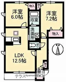 ヴェルデ A棟【1階】の間取り