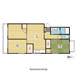 クオーレ撫川 B棟【1階】の間取り
