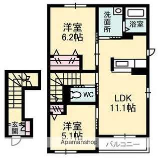 シャーメゾン晟【2階】の間取り