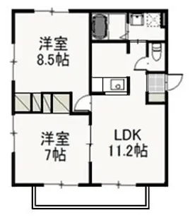 ティエラB【2階】の間取り