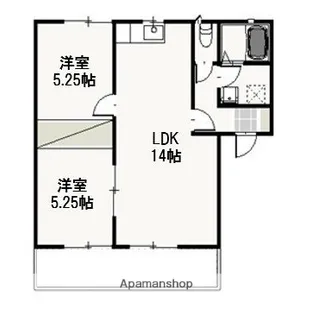 パインパレス F【102号室】の間取り