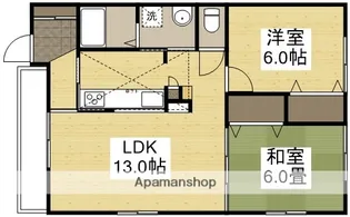 レスカール伊島【2階】の間取り