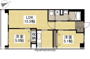 アルファライフ岡大医学部前【12階】の間取り