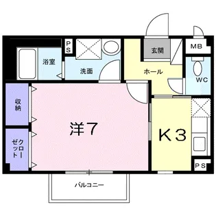 ラ・ポルト【1階】の間取り