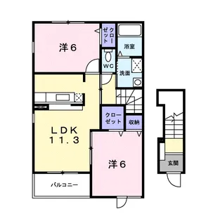 ア・ラ・モード【2階】の間取り