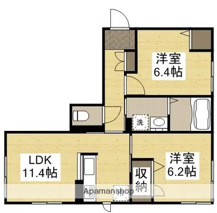 グランドウールA棟【1階】の間取り