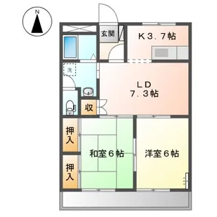 メゾンセルフィス【1階】の間取り