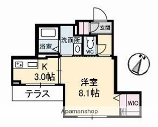 ラルーチェ学南町【1階】の間取り
