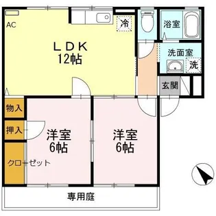 ビューバレー原田【1階】の間取り