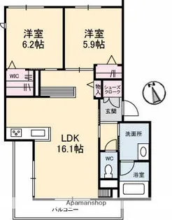 LITTLE WING【2階】の間取り