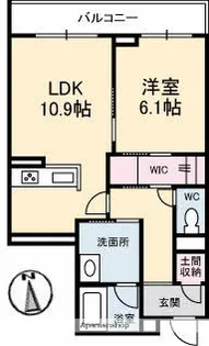 フェリシエール【3階】の間取り