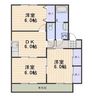ドリームタウンⅡ バンビ【1階】の間取り