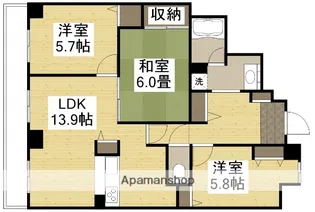 ファミールタワープラザ岡山イーストタワー【11階】の間取り