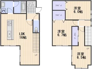 岡山県岡山市南区大福【一戸建】の間取り