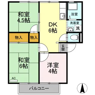 エレガンス西市 F棟【2階】の間取り