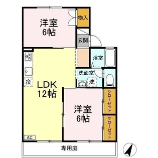 セジュール城之内 A棟【1階】の間取り