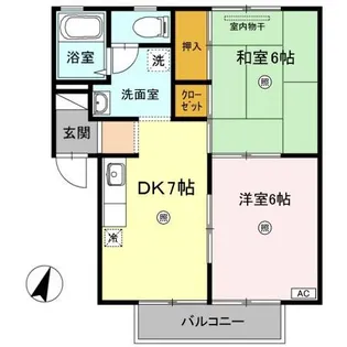 アメニティー八浜 A棟【2階】の間取り