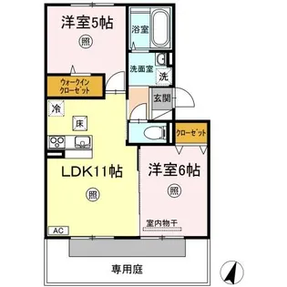 アンジュエ【1階】の間取り