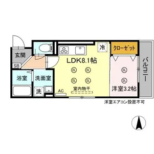 プリエールSAYA【1階】の間取り