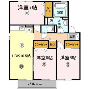 リヴェール A棟【2階】の間取り