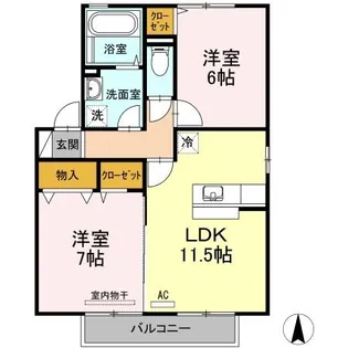 ボヌール A棟【2階】の間取り