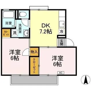 フローレス福富【1階】の間取り