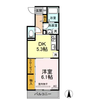 ウィングパレス津島笹が瀬【3階】の間取り