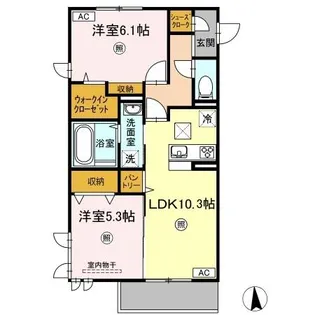 メゾンドソレイユ【1階】の間取り