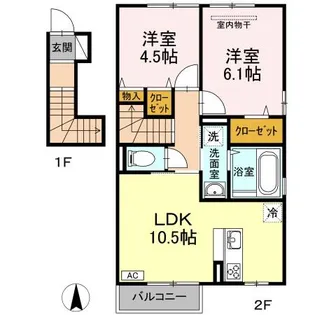 フルーレ下中野【2階】の間取り