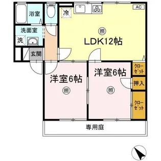 ビューバレー原田【1階】の間取り