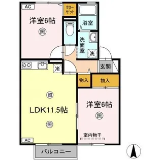 アミスターY・2・S A棟【2階】の間取り