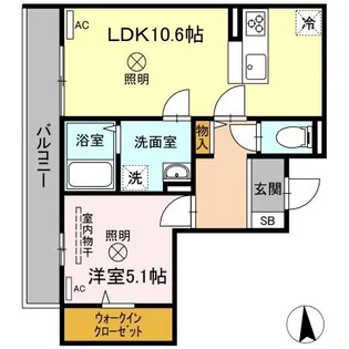 ラシュレ大元【3階】の間取り