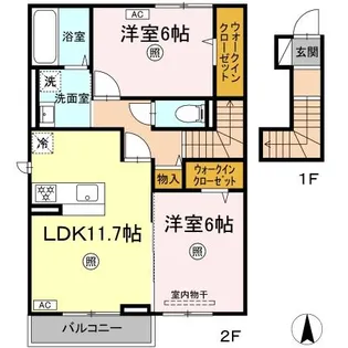 ホワイエ国富【2階】の間取り