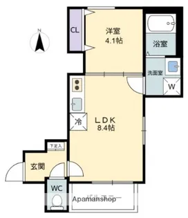 RIVER CITY 西川原【1階】の間取り