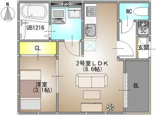 REGALEST GRACE 高柳【202号室号室】の間取り
