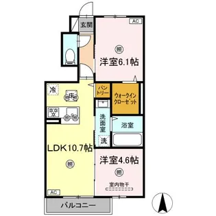 ナイス 二番館【1階】の間取り